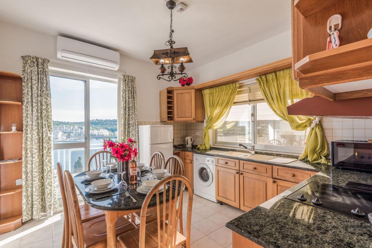 Bayview 2 Bedroom Seaview Apartment With Large Terrace With Panoramic Views - By Getawaysmalta St. Paul's Bay Exterior foto