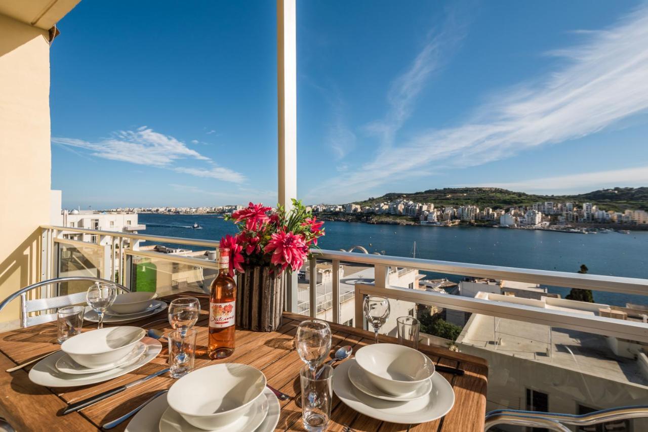 Bayview 2 Bedroom Seaview Apartment With Large Terrace With Panoramic Views - By Getawaysmalta St. Paul's Bay Exterior foto